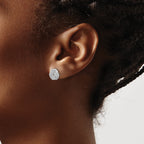 14k White Gold 1/4 carat Lab Grown Diamond VS/SI+ G+ Love Knot Post Earrings