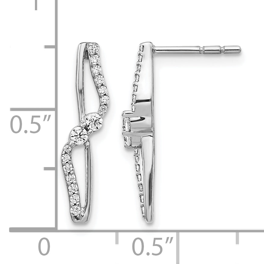 14k White Gold 1/4 carat Lab Grown Diamond VS/SI+ G+ Complete Fashion Post Earrings