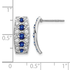14K White Gold Lab Grown Diamond VS/SI+ G+ & Cr. Sapphire Fancy Earr