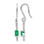 14k White Gold 1/8 carat Lab Grown Diamond VS/SI+ G+ and Created Emerald Complete Sheppards Hook Earrings