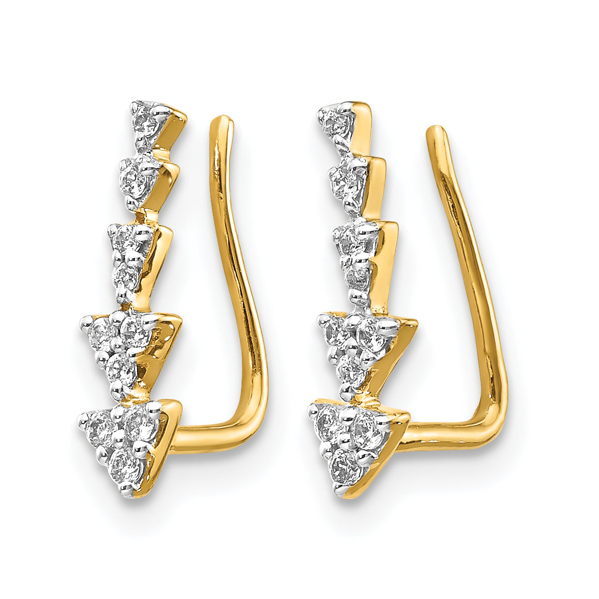 14k 1/8 carat Lab Grown Diamond VS/SI+ G+ Complete Ear Climber Secondary image