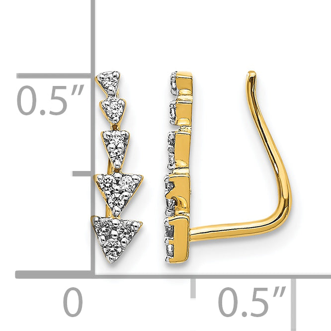 14k 1/8 carat Lab Grown Diamond VS/SI+ G+ Complete Ear Climber