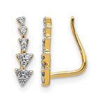 14k 1/8 carat Lab Grown Diamond VS/SI+ G+ Complete Ear Climber