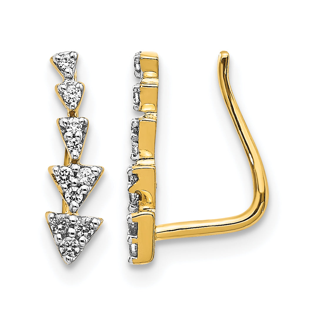 14k 1/8 carat Lab Grown Diamond VS/SI+ G+ Complete Ear Climber