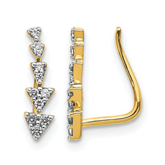 14k 1/8 carat Lab Grown Diamond VS/SI+ G+ Complete Ear Climber