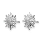 14k White Gold Diamond Fancy Sun/Star Earrings