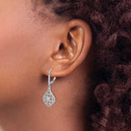 14k White Gold 1/2 carat Lab Grown Diamond VS/SI+ G+ Complete Fashion Leverback Earrings