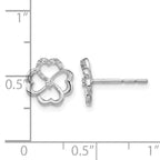 14k White Gold Diamond Fancy Clover Earrings