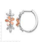14k Rose and White Gold Diamond Earrings