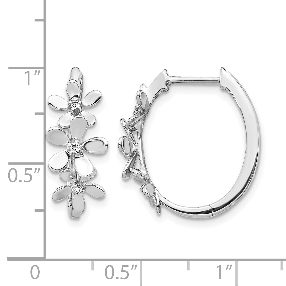 14k White Gold Diamond Earrings Secondary image