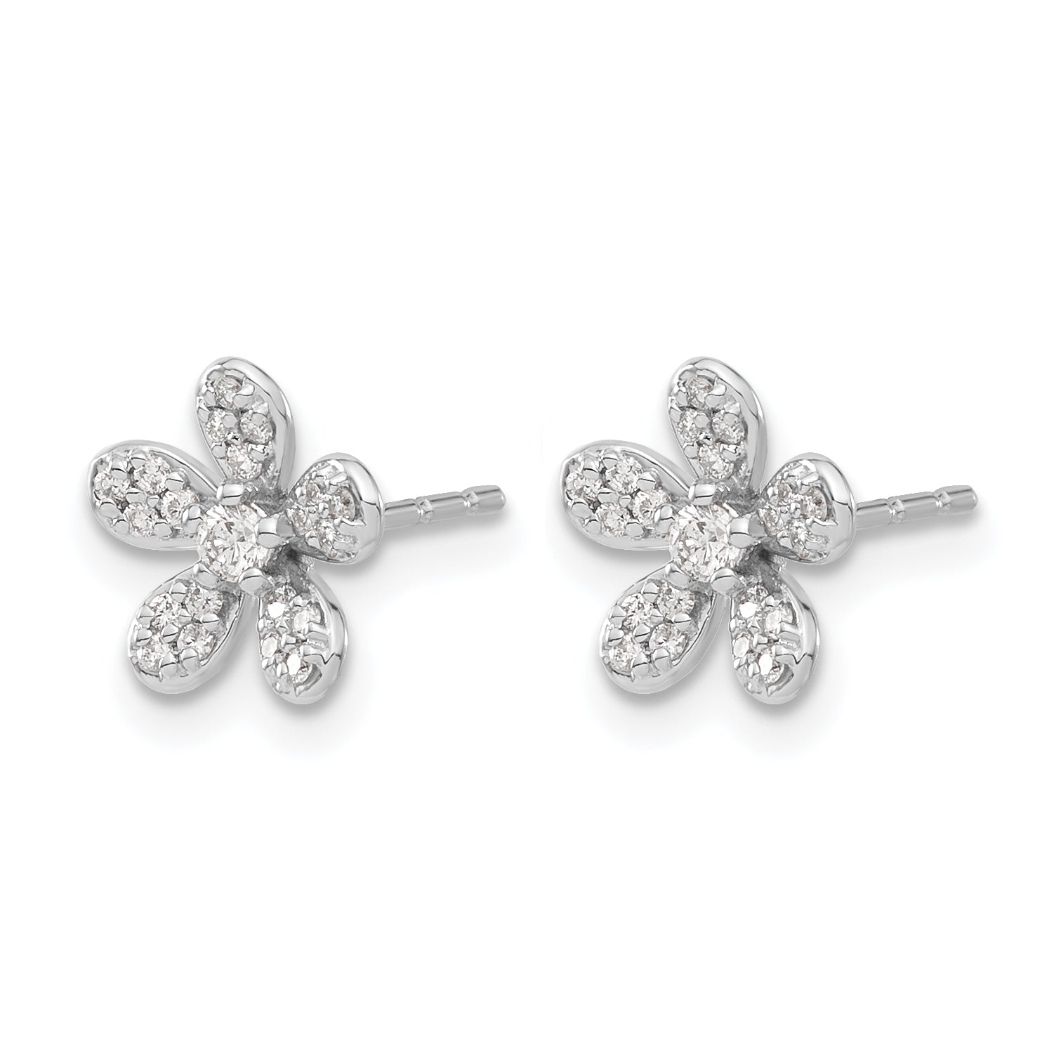 14k White Gold Diamond Earrings Secondary image