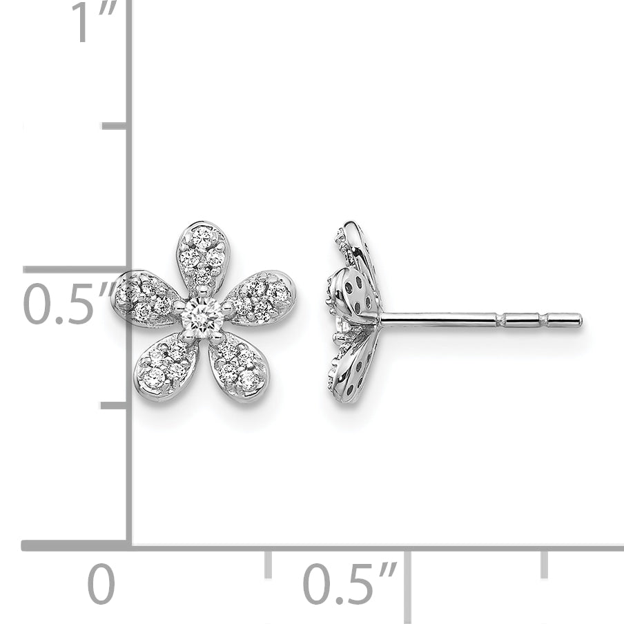 14k White Gold Diamond Earrings