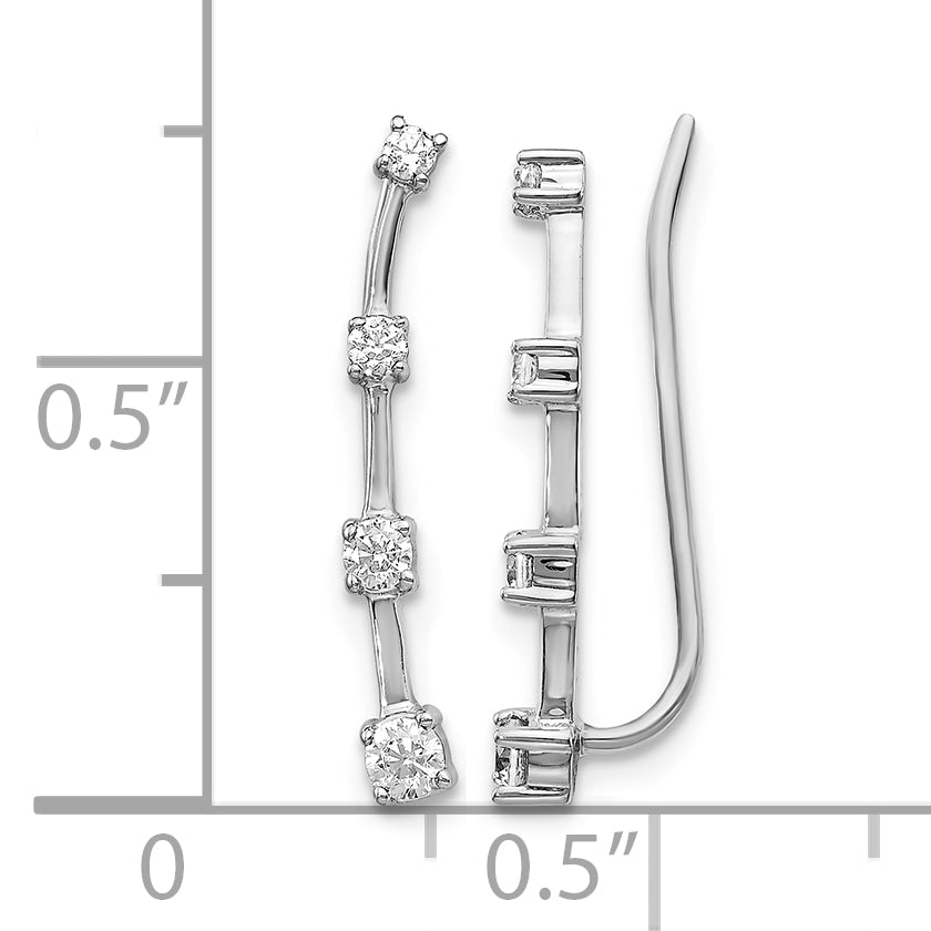 14k White Gold 1/3 carat Lab Grown Diamond VS/SI+ G+ Complete Ear Climber