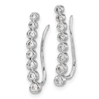 10k White Gold Diamond Graduated Ear Climber Earrings