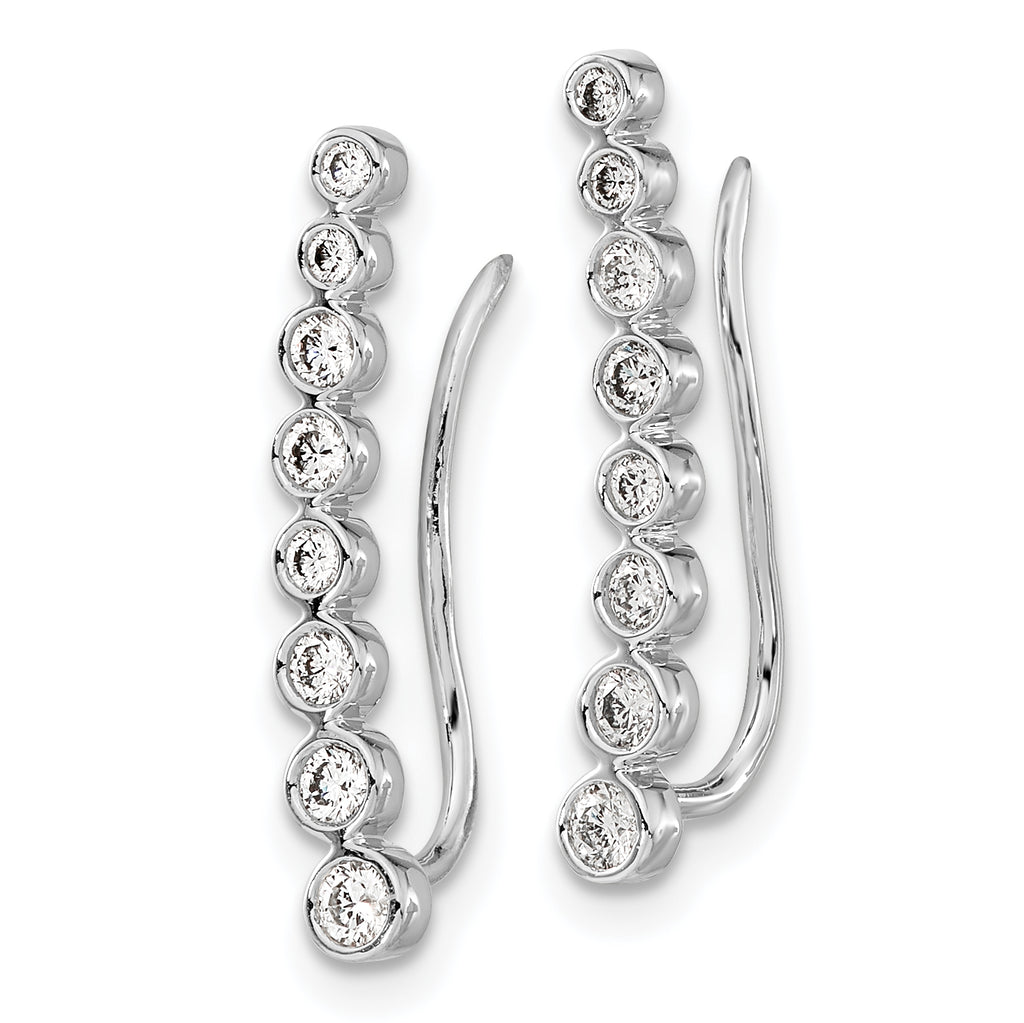 14k White Gold 3/8 carat Lab Grown Diamond VS/SI+ G+ Complete Ear Climber