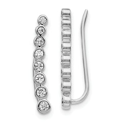 14k White Gold 3/8 carat Lab Grown Diamond VS/SI+ G+ Complete Ear Climber