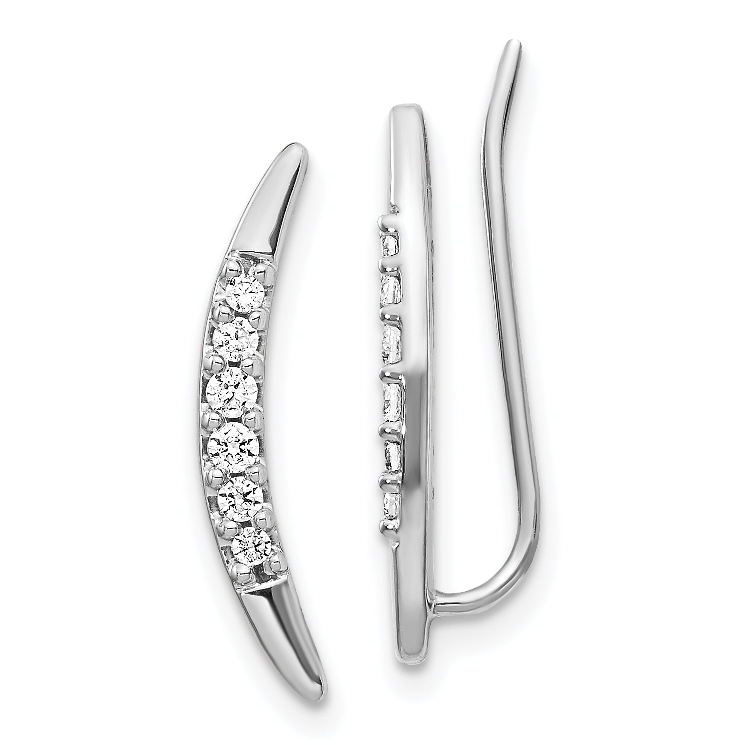 14k White Gold 1/5 carat Lab Grown Diamond VS/SI+ G+ Complete Ear Climber