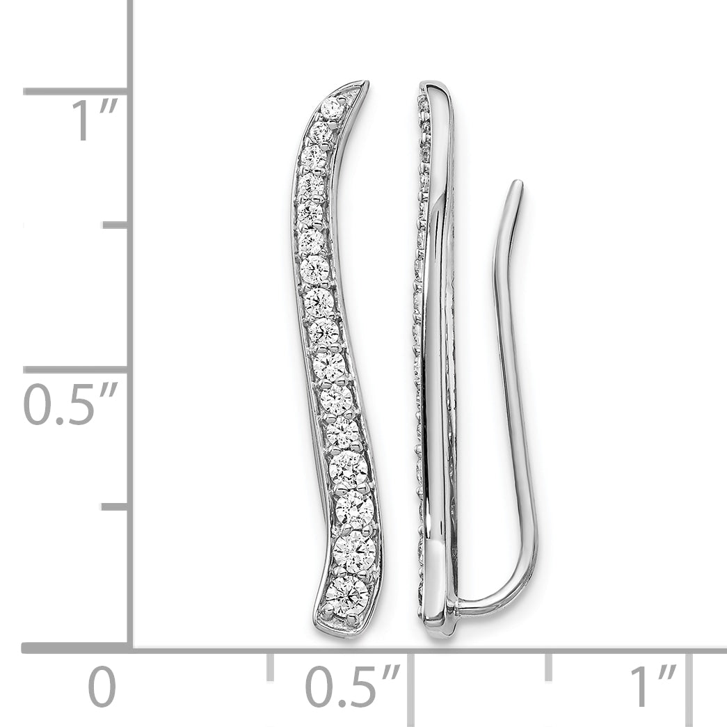 14k White Gold 1/2 carat Lab Grown Diamond VS/SI+ G+ Complete Ear Climber