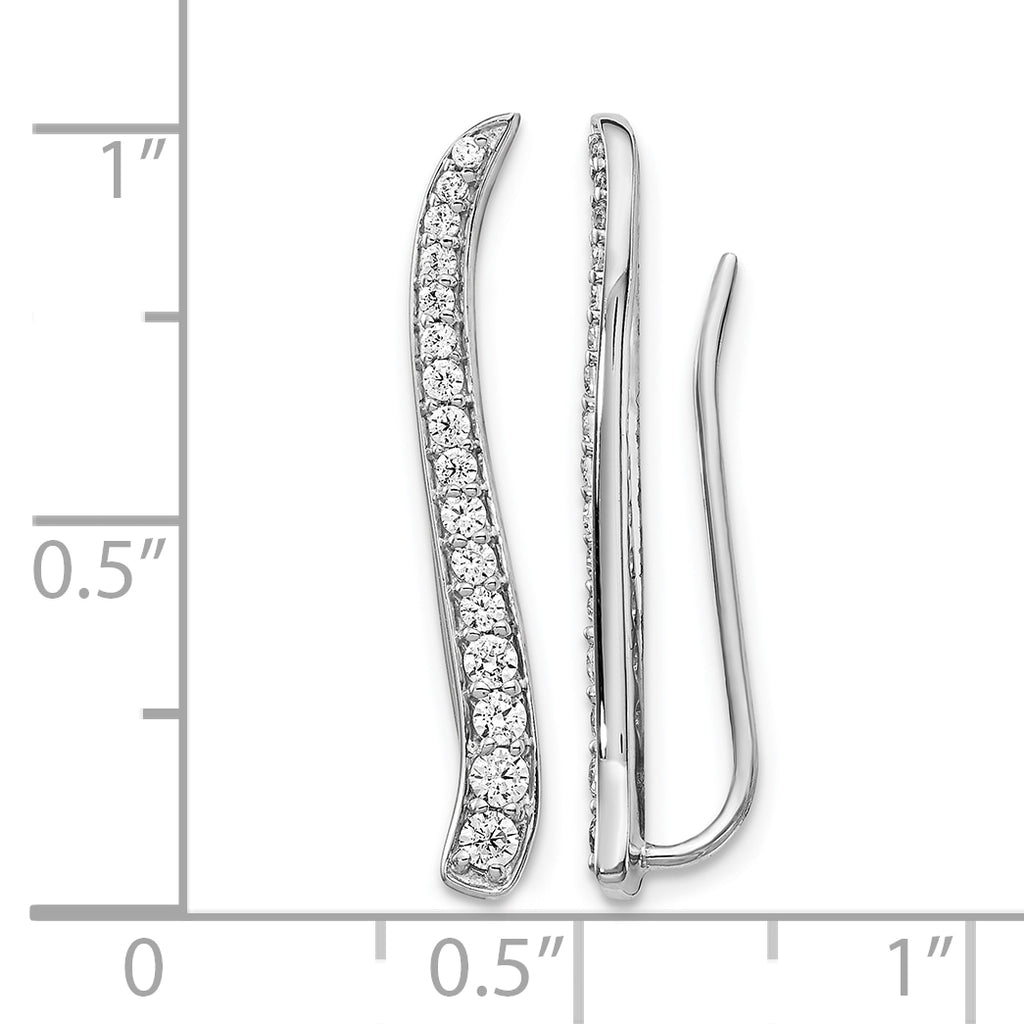 14k White Gold 1/2 carat Lab Grown Diamond VS/SI+ G+ Complete Ear Climber