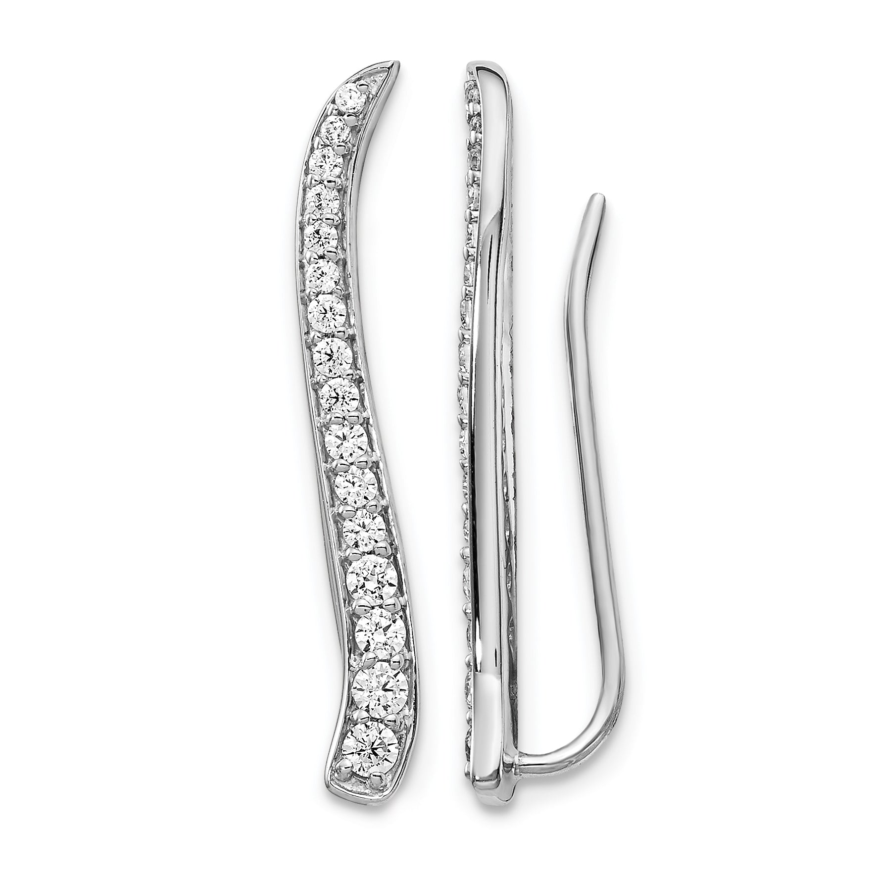 14k White Gold 1/2 carat Lab Grown Diamond VS/SI+ G+ Complete Ear Climber Main image