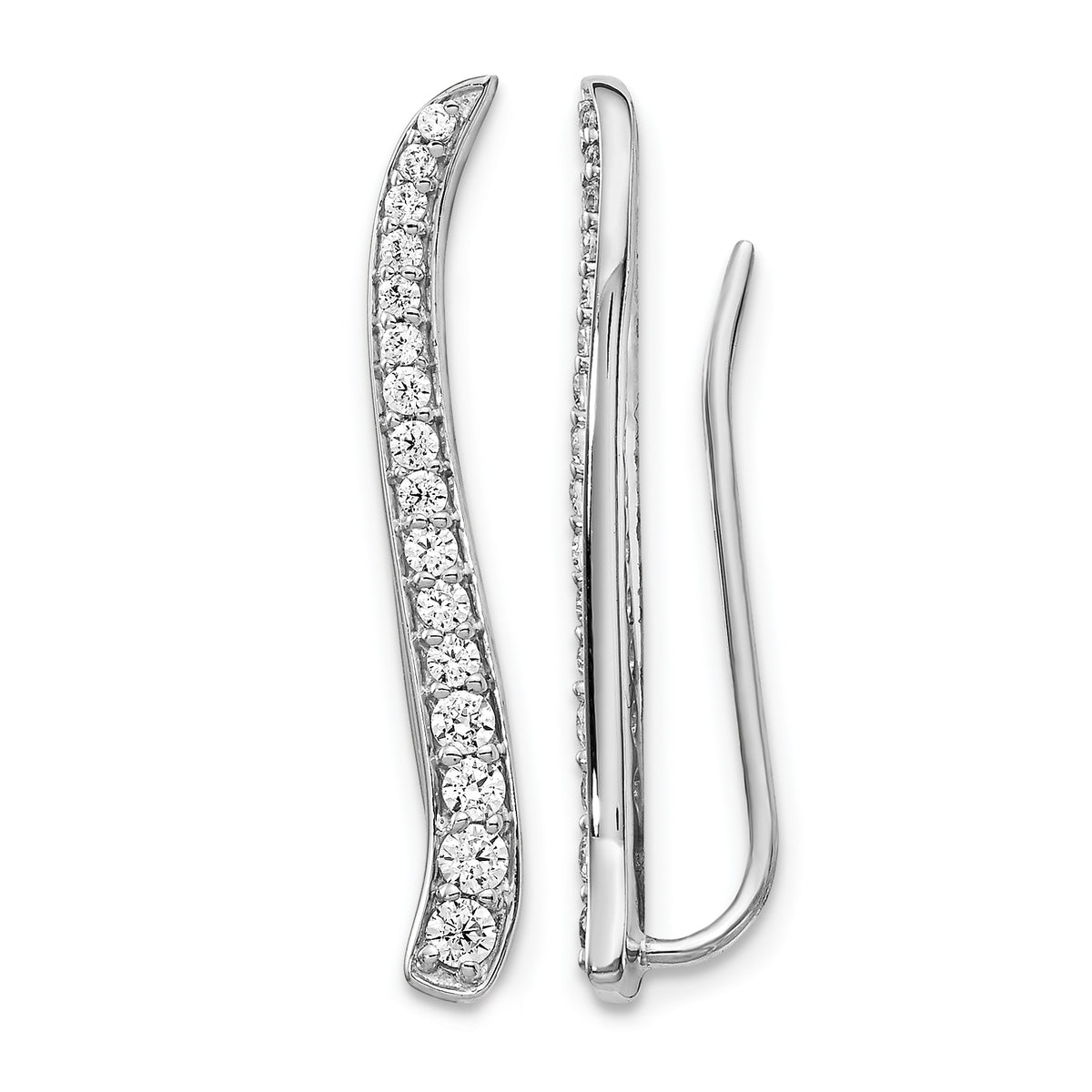 14k White Gold 1/2 carat Lab Grown Diamond VS/SI+ G+ Complete Ear Climber