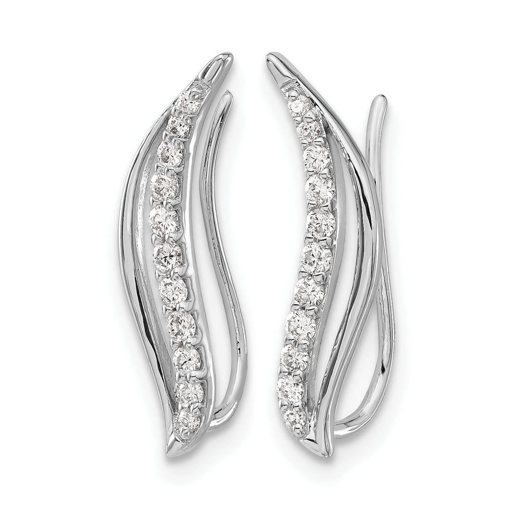 14k White Gold 1/4 carat Lab Grown Diamond VS/SI+ G+ Complete Ear Climber