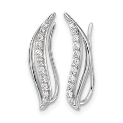 14k White Gold 1/4 carat Lab Grown Diamond VS/SI+ G+ Complete Ear Climber
