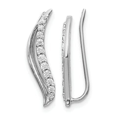 14k White Gold 1/4 carat Lab Grown Diamond VS/SI+ G+ Complete Ear Climber
