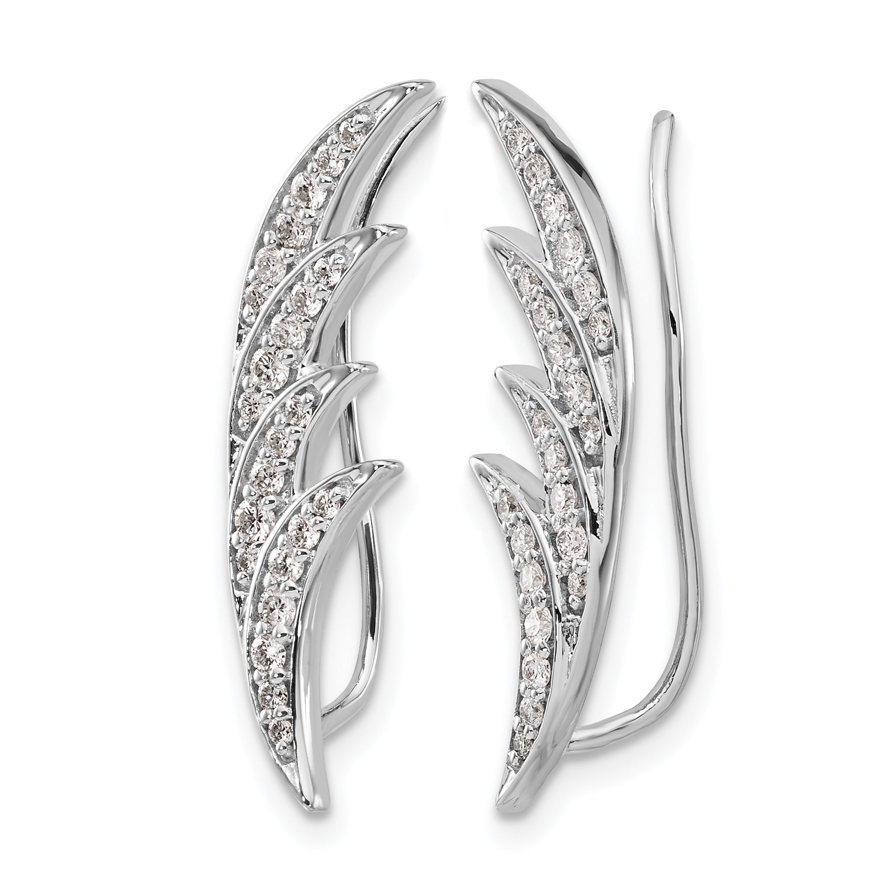 14k White Gold 1/2 carat Lab Grown Diamond VS/SI+ G+ Complete Ear Climber Secondary image