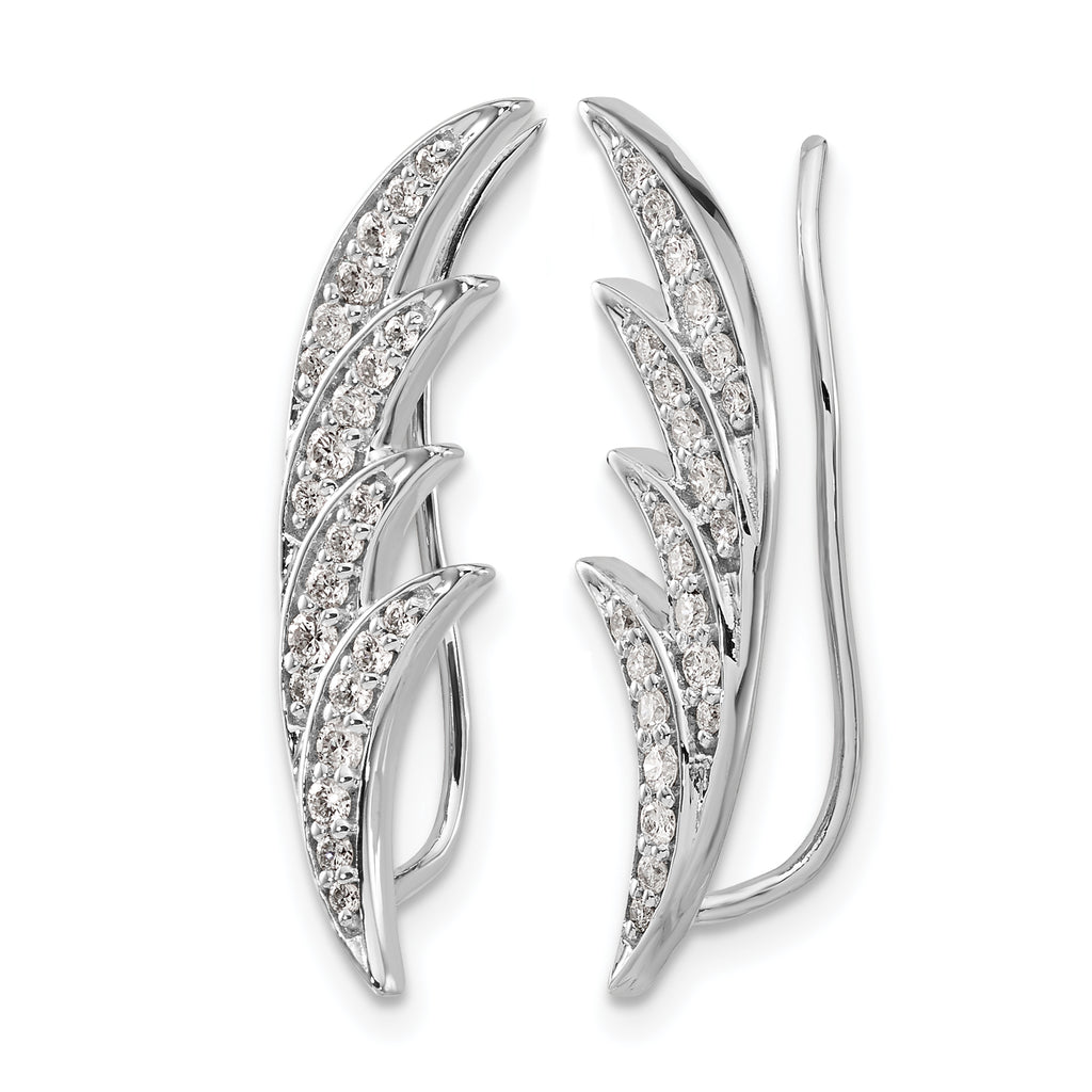 14k White Gold 1/2 carat Lab Grown Diamond VS/SI+ G+ Complete Ear Climber