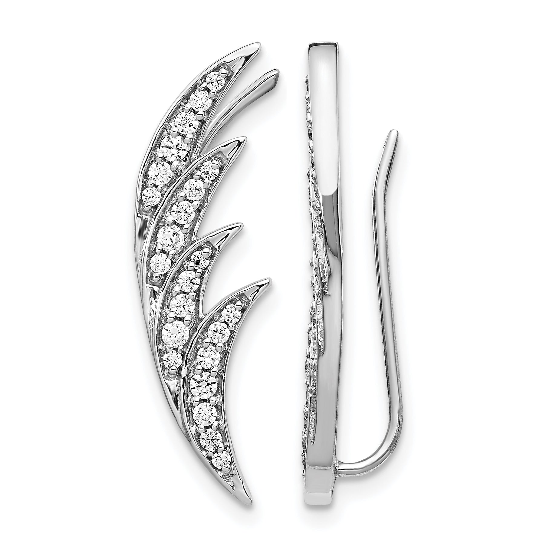 14k White Gold 1/2 carat Lab Grown Diamond VS/SI+ G+ Complete Ear Climber