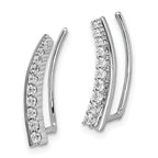 14k White Gold 1/3 carat Lab Grown Diamond VS/SI+ G+ Complete Ear Climber Earrings