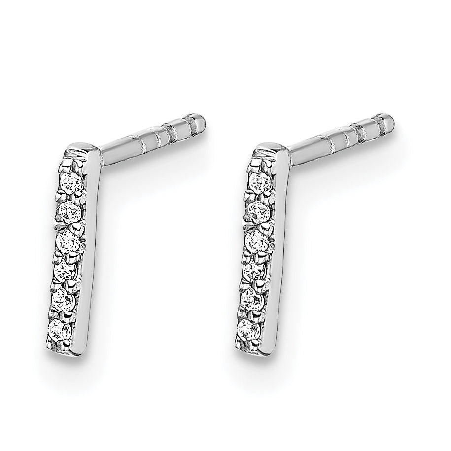 14K White Gold Lab Grown VS/SI+ G+ Dia Letter I Initial Post Earrings