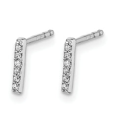 14K White Gold Lab Grown VS/SI+ G+ Dia Letter I Initial Post Earrings