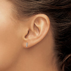 14K White Gold Lab Grown VS/SI+ G+ Dia Letter I Initial Post Earrings