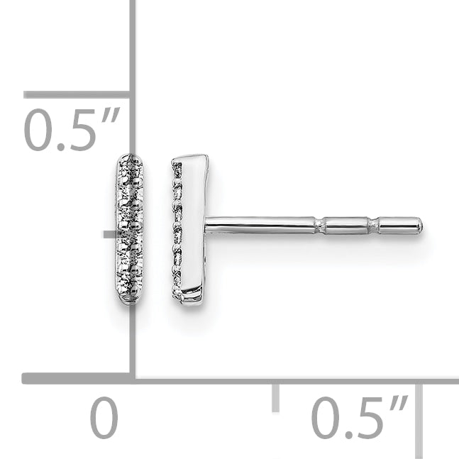 14K White Gold Lab Grown VS/SI+ G+ Dia Letter I Initial Post Earrings