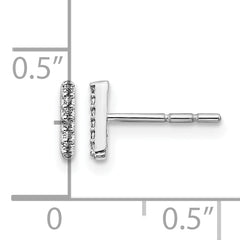 14K White Gold Lab Grown VS/SI+ G+ Dia Letter I Initial Post Earrings