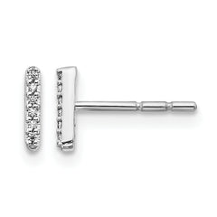 14K White Gold Lab Grown VS/SI+ G+ Dia Letter I Initial Post Earrings