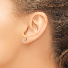 14K White Gold Lab Grown VS/SI+ G+ Dia Letter J Initial Post Earrings