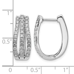 14k White Gold 1 carat Lab Grown Diamond VS/SI+ G+ Complete Hinged Hoop Earrings