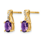 10k Amethyst and Diamond Earrings