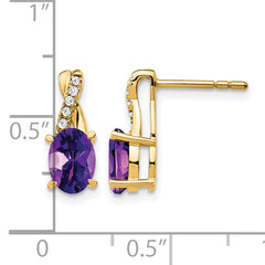 10k Amethyst and Diamond Earrings