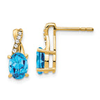 10k Blue Topaz and Diamond Earrings
