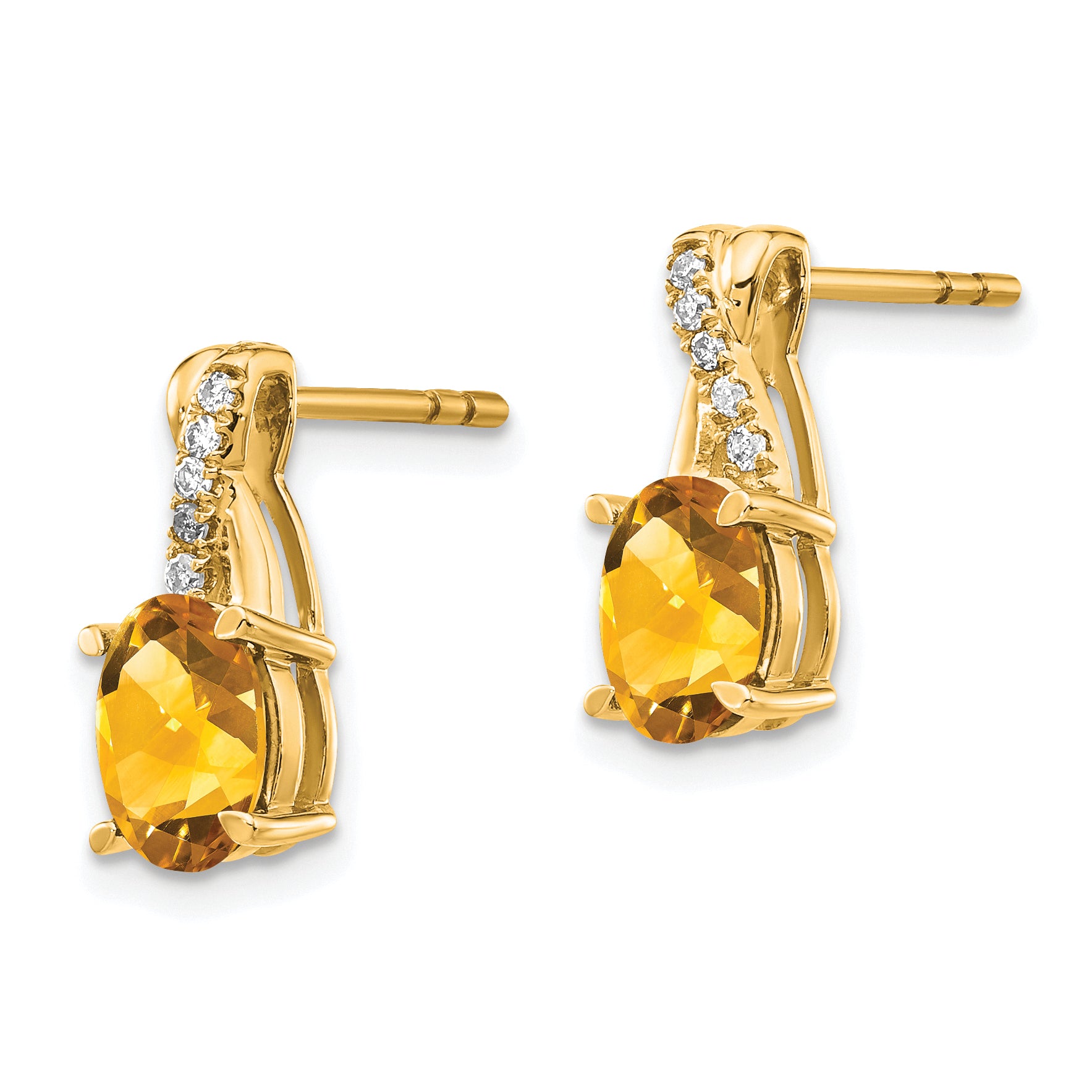 10k Citrine and Diamond Earrings Secondary image