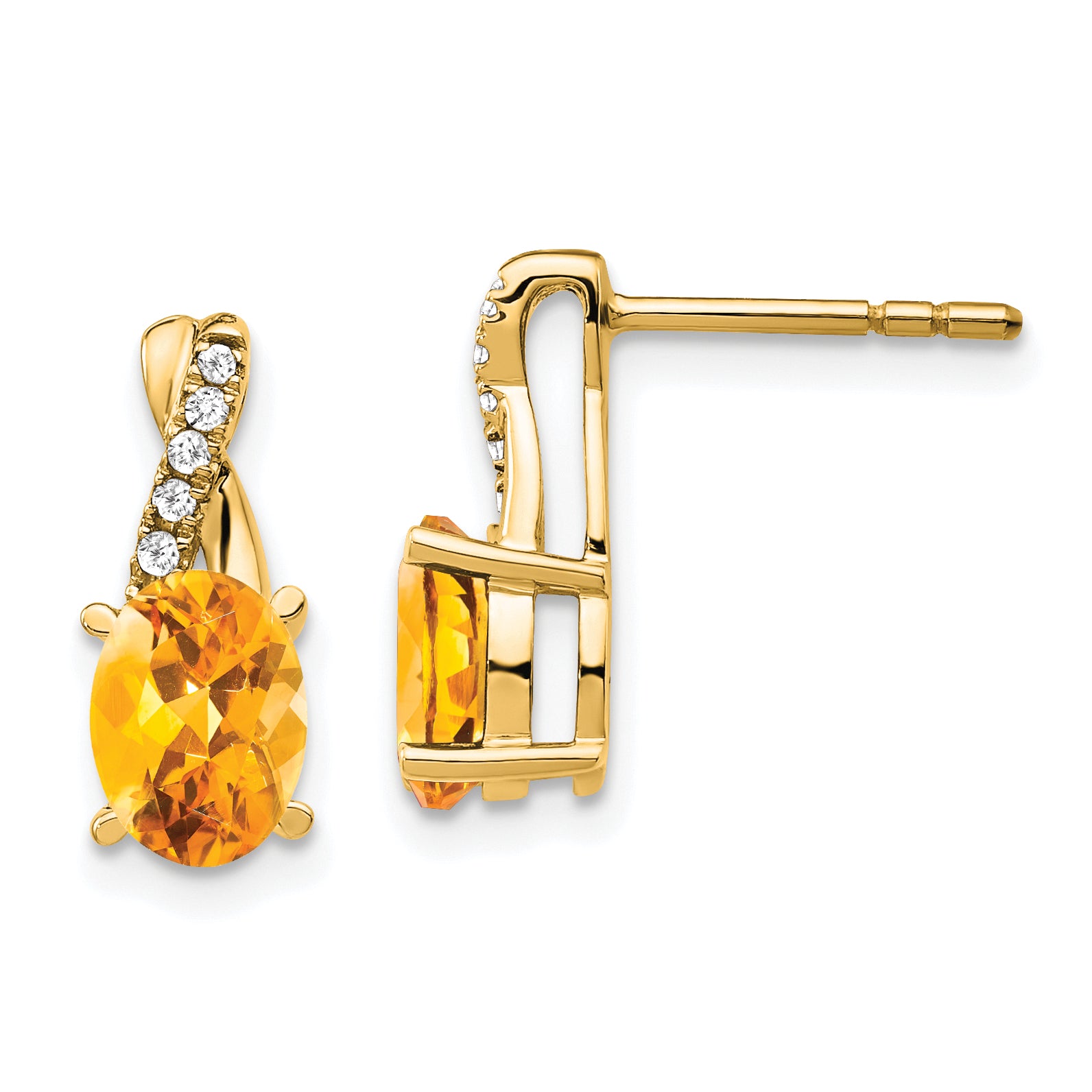 10k Citrine and Diamond Earrings Main image