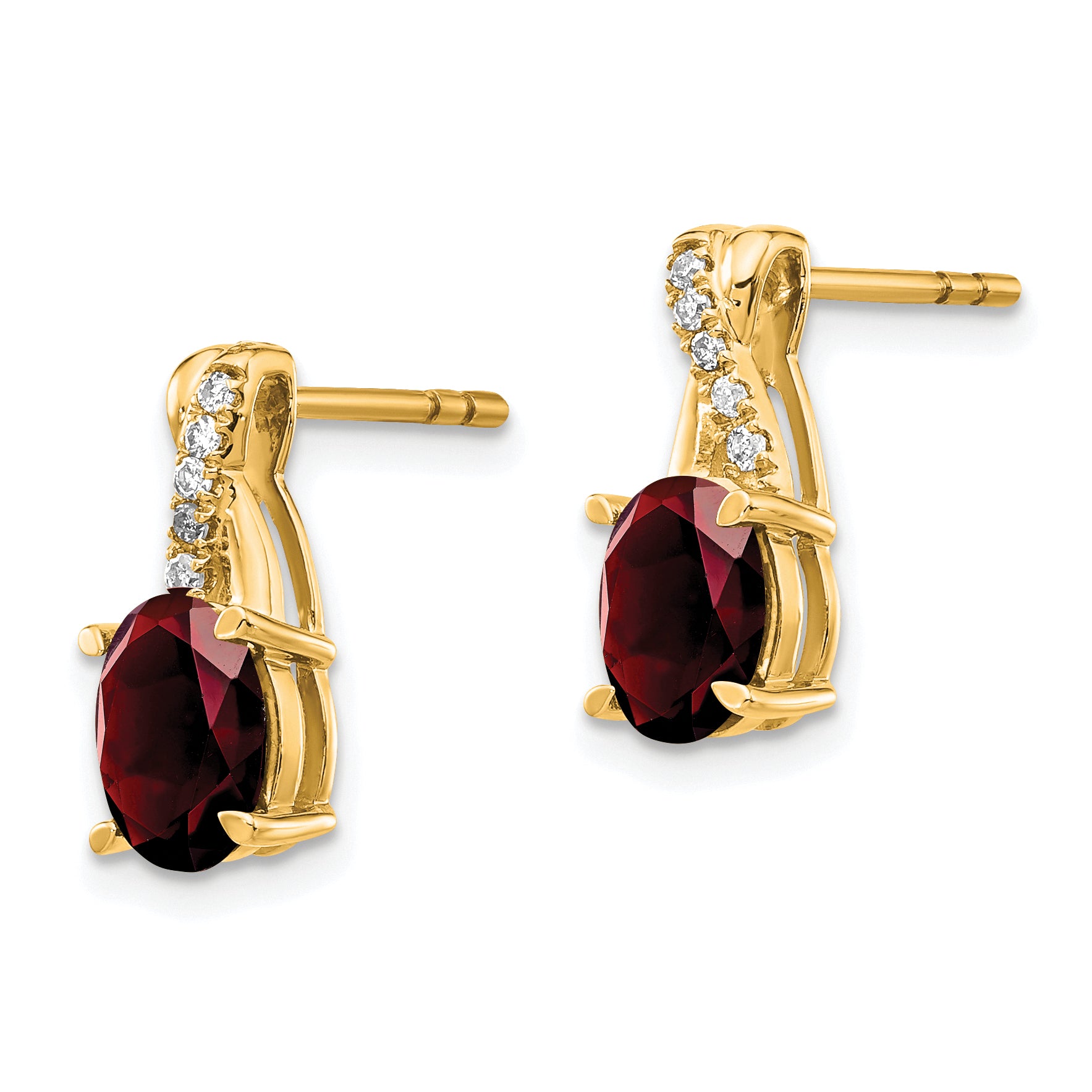 10k Garnet and Diamond Earrings Secondary image