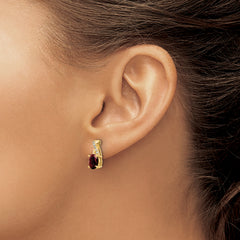 10k Garnet and Diamond Earrings