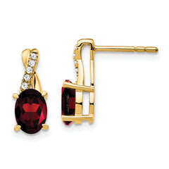 10k Garnet and Diamond Earrings