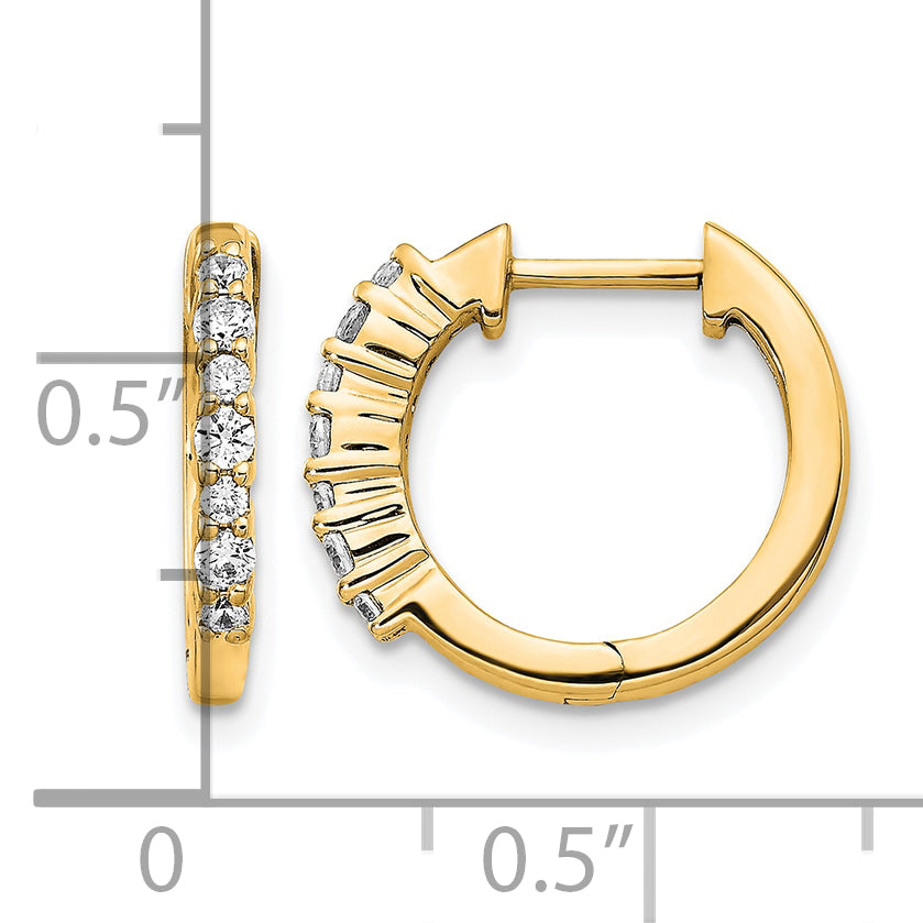 10k Diamond Hinged Hoop Earrings