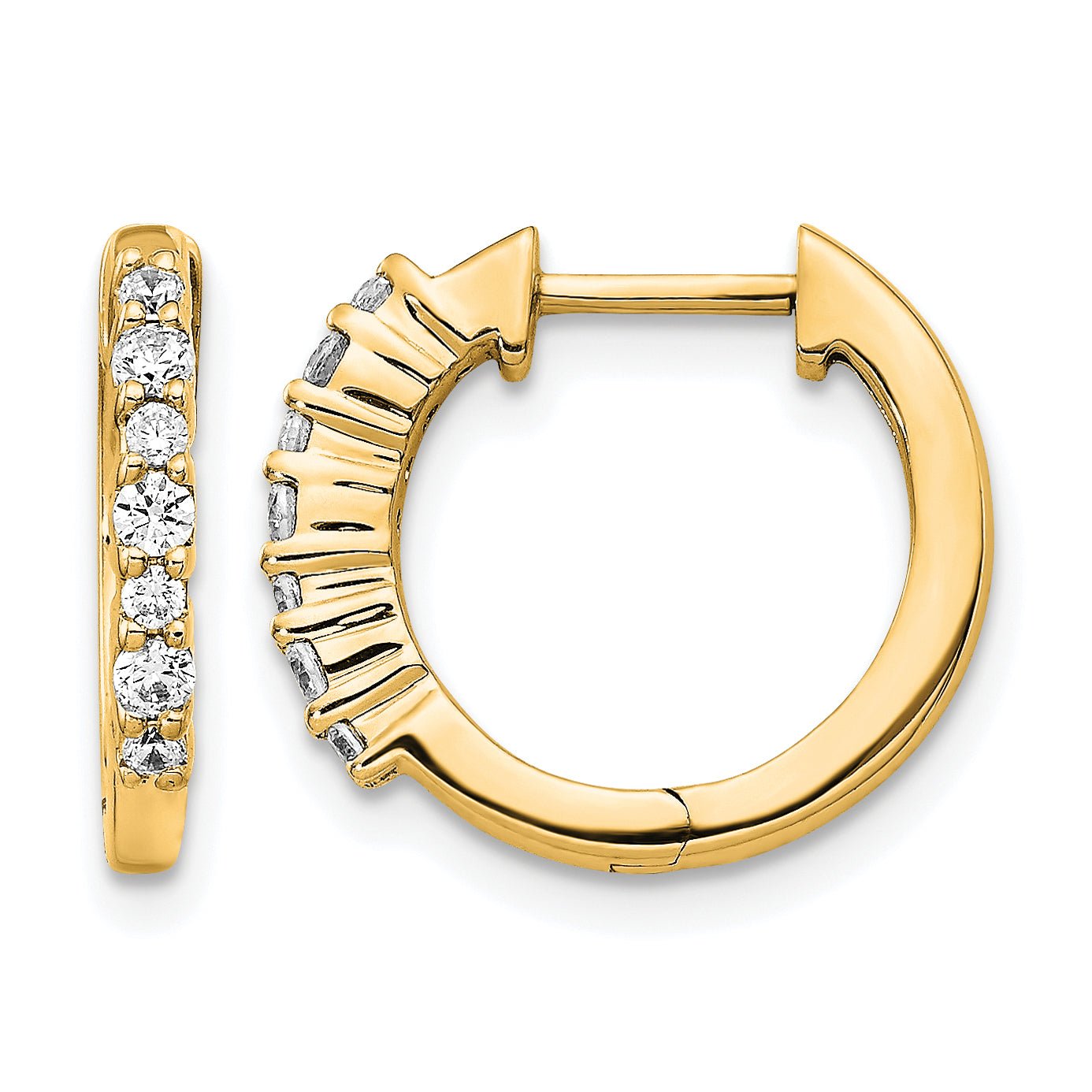 10k Diamond Hinged Hoop Earrings